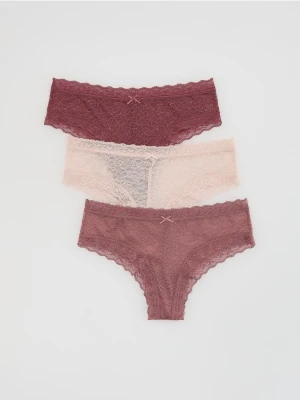 Reserved - Koronkowe majtki 3 pack - różowy