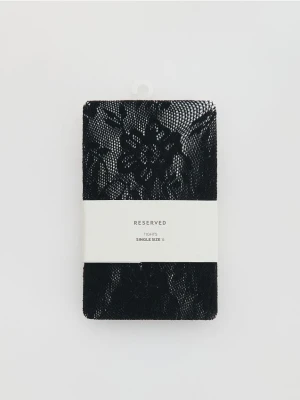 Reserved - Koronkowe rajstopy - czarny