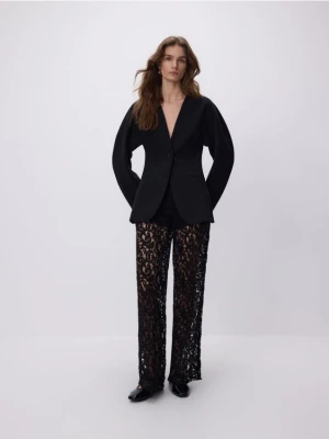 Zdjęcie produktu Reserved - Koronkowe spodnie z wiskozą - czarny