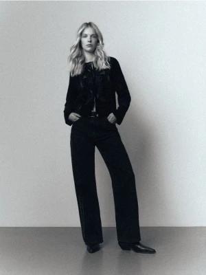 Reserved - Koronkowy żakiet - czarny