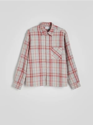 Reserved - Koszula comfort fit w kratę - jasnofioletowy