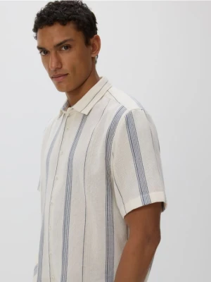 Reserved - Koszula comfort fit w paski - złamana biel