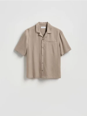 Reserved - Koszula comfort fit z lyocellu - brązowy