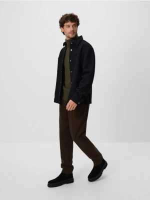 Reserved - Koszula comfort z imitacji zamszu - czarny