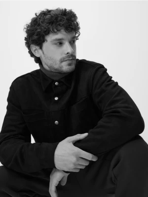 Reserved - Koszula comfort z imitacji zamszu - czarny