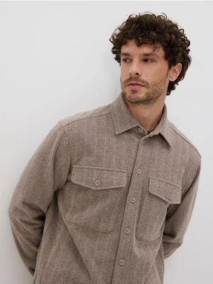Reserved - Koszula comfort z wiskozą - beżowy