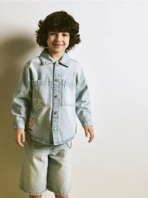 Reserved - Koszula jeansowa Spongebob - niebieski