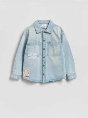Reserved - Koszula jeansowa Spongebob - niebieski