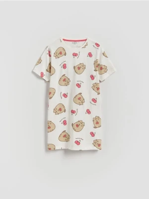 Reserved - Koszula nocna Pusheen - złamana biel