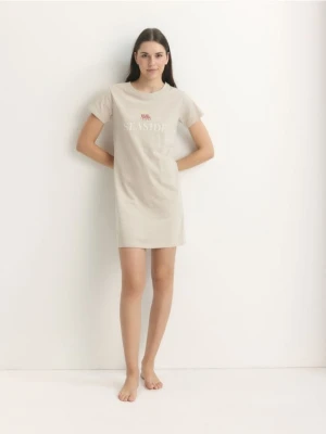 Reserved - Koszula nocna z nadrukiem - beżowy