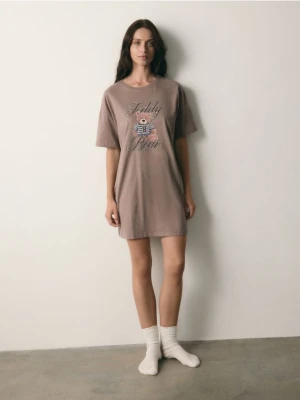 Reserved - Koszula nocna z nadrukiem - brązowy