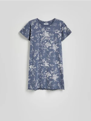 Reserved - Koszula nocna z nadrukiem - granatowy