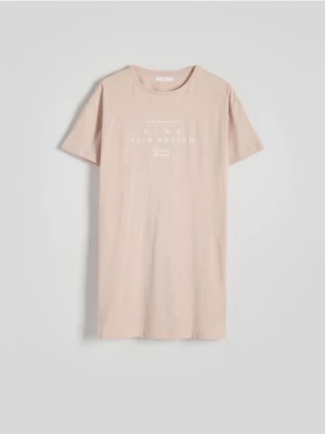 Zdjęcie produktu Reserved - Koszula nocna z nadrukiem - pastelowy róż