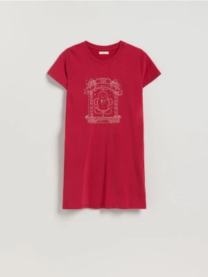 Reserved - Koszula nocna ze świątecznym nadrukiem - czerwony