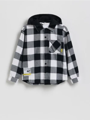 Reserved - Koszula oversize w kratę - czarny