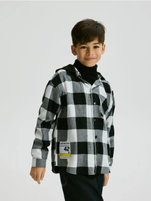 Reserved - Koszula oversize w kratę - czarny