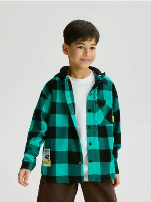 Reserved - Koszula oversize w kratę - zielony