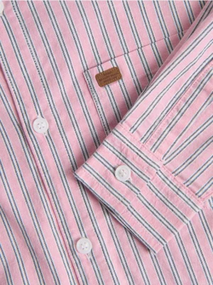 Reserved - Koszula oversize w paski - różowy