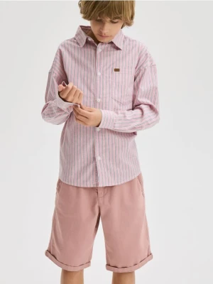 Reserved - Koszula oversize w paski - różowy