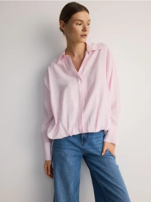 Reserved - Koszula oversize z wiskozą - pastelowy róż