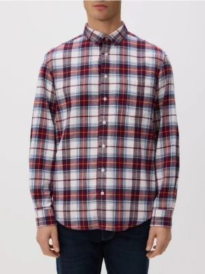 Reserved - Koszula regular fit w kratę - czerwony