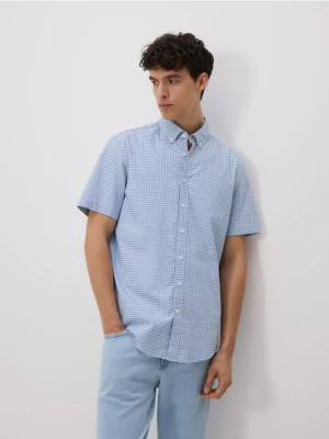 Reserved - Koszula regular fit w kratę - jasnoniebieski
