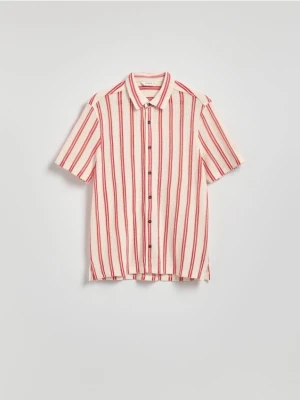 Reserved - Koszula regular fit w paski - beżowy