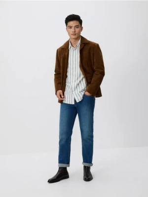 Reserved - Koszula regular fit w paski - jasnozielony