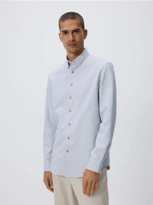 Reserved - Koszula regular fit z bawełną - jasnoszary