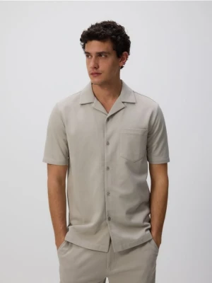 Reserved - Koszula regular fit z bawełną - jasnoszary