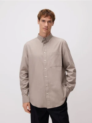 Reserved - Koszula regular fit z lyocellem - beżowy