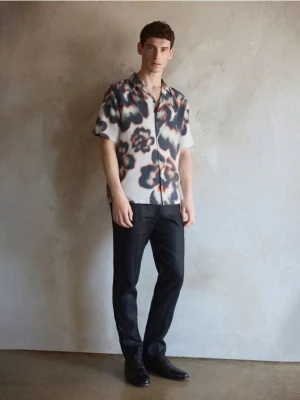 Reserved - Koszula regular fit z lyocellu - wielobarwny