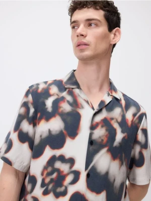 Reserved - Koszula regular fit z lyocellu - wielobarwny