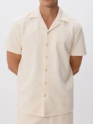 Reserved - Koszula regular fit - złamana biel