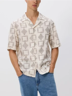 Reserved - Koszula regular z bawełny egipskiej - biały