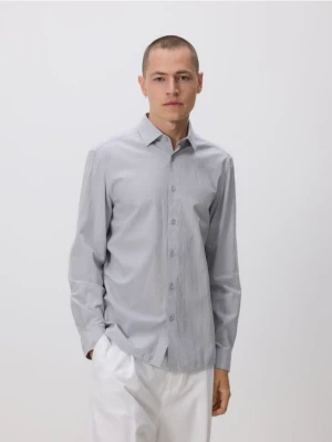 Reserved - Koszula regular z bawełny egipskiej - jasnoszary