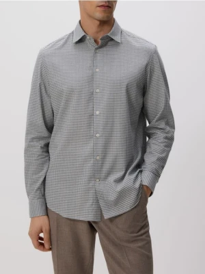 Reserved - Koszula regular z bawełny egipskiej - jasnoszary