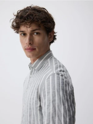 Reserved - Koszula regular z bawełny egipskiej - jasnoszary