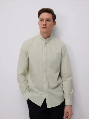 Reserved - Koszula regular z bawełny egipskiej - jasnozielony