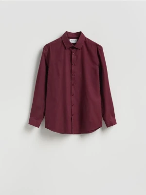 Reserved - Koszula regular z bawełny egipskiej - karminowy