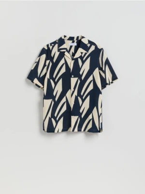 Reserved - Koszula regular z dodatkiem lnu - wielobarwny