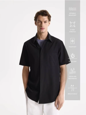 Reserved - Koszula regular z krótkim rękawem - czarny