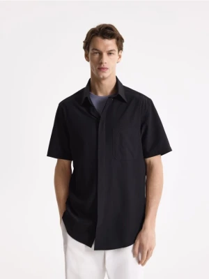 Reserved - Koszula regular z krótkim rękawem - czarny