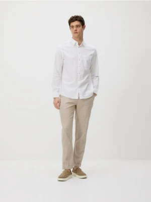 Reserved - Koszula regular z lnem - biały