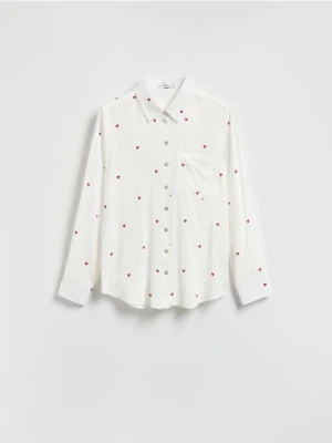 Reserved - Koszula regular z wiskozy - czerwony