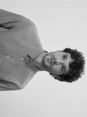 Reserved - Koszula slim fit w kratę - granatowy