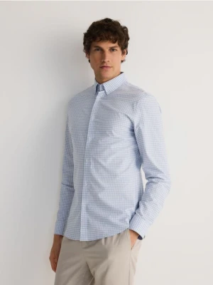 Reserved - Koszula slim fit w kratę - jasnoniebieski
