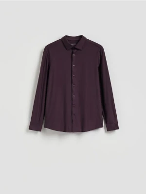 Reserved - Koszula slim fit z bawełną - fioletowy