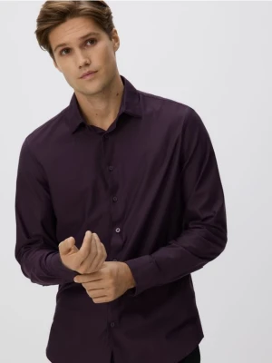 Reserved - Koszula slim fit z bawełną - fioletowy