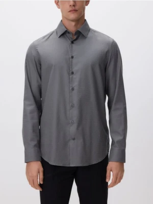 Reserved - Koszula slim fit z drobnym wzorem - szary